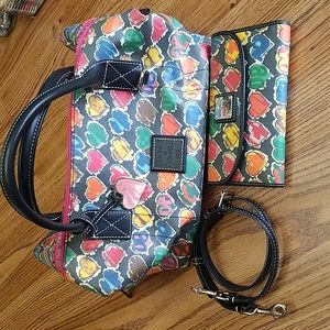 Dooney & Bourke hearts bag with matching wallet